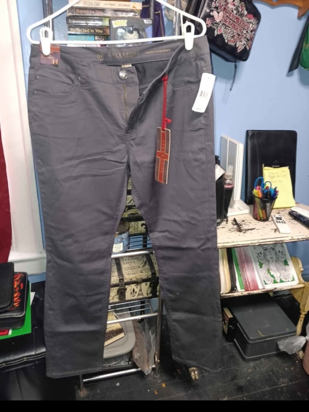 Liverpool Jeans Company Gray Straight-Leg Pants